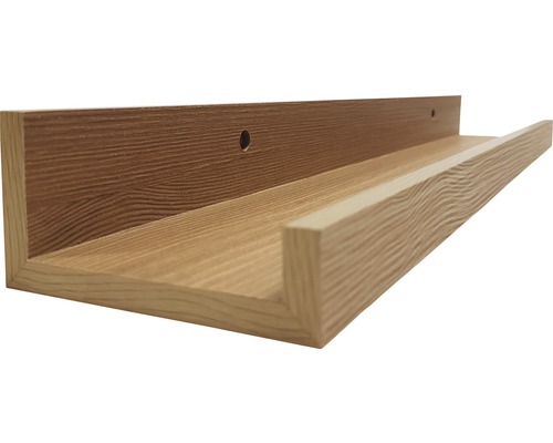 Houten wandplank met gaten voor wandmontage