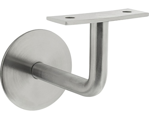 INTERSTEEL Trapleuninghouder van rvs geborsteld rond plat gebogen met stokbout Roestvrijstalen leuninghouder
