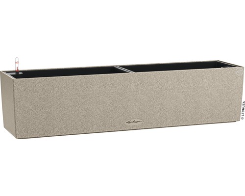 LECHUZA All-in-One Set Balkonbak Stone Balconera Kunststof beige 79x19x19 cm Plantenbak met irrigatiesysteem