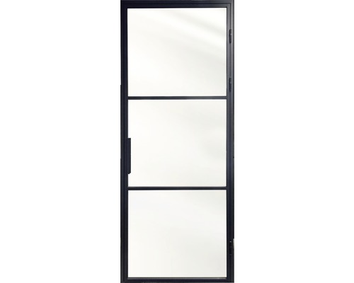PERTURA 2000 Deur en kozijn industrieel zwart gepoedercoat aluminium rechts 88 x 231,5 cm