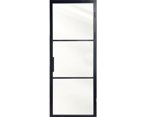 PERTURA 2000 Deur en kozijn industrieel zwart gepoedercoat aluminium rechts 88 x 256,5 cm