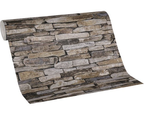 Behangrol met stenen muurpatroon