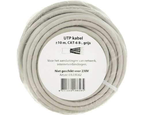UTP kabel, circa 10 meter, CAT-6 standaard