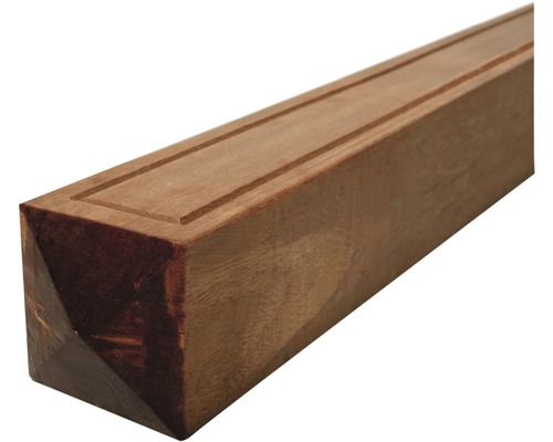 ELEPHANT Paal Bangkirai geschaafd met diamantkop en V-groef 11x11x305 cm Houten paal met gefreesde versiering
