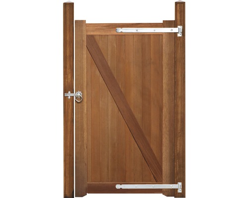 ELEPHANT Tuinpoort Belmonte Bangkirai hardhout incl. beslag FSC 100x180 cm Houten poort met beslag voor de tuinomheining