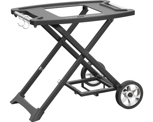 Barbecue trolley met wielen en hakenlijst