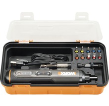 Accuschroevendraaierset in gereedschapskoffer met oplader en bits
