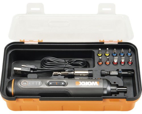 Accuschroevendraaierset in gereedschapskoffer met oplader en bits