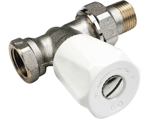 Radiatorkraan met witte thermostatische kop