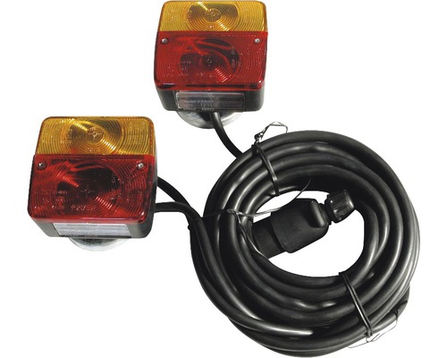 Set achterlichten magnetisch linker-/rechterzijde voor aanhanger, 7 polig Aanhangerverlichtingsset met kabel en stekker voor aanhangwagens
