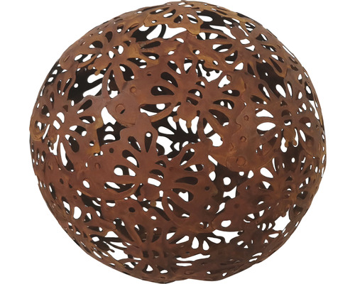 Decoratieve tuinsfeerbol van metaal met bladmotief