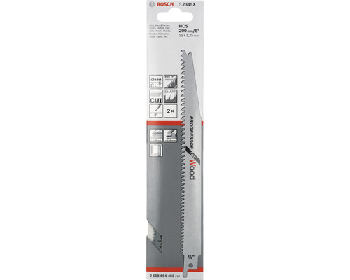 Bosch S 2345 X reciprozaagblad, 200 millimeter