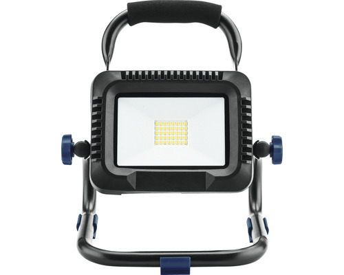 LED bouwlamp met handvat en verstelbare standaard.
