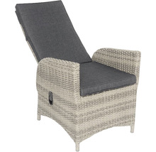 Tuinstoel van polyrotan met verstelbare rugleuning en kussens