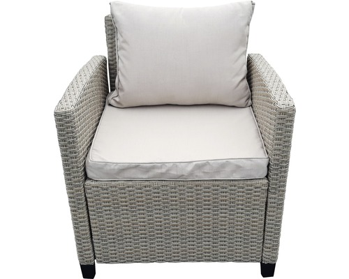 Tuinstoel van rotan met zitkussen en rugkussen