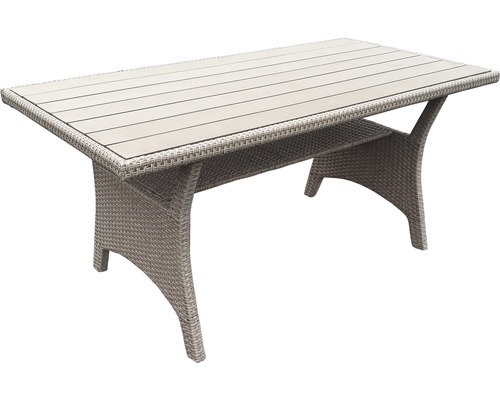 Rechthoekige tuintafel met rotan frame en tafelblad