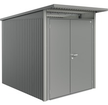 Metalen tuinhuis met dubbele deur en luifel