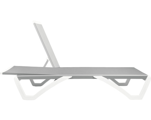 Tuinligstoel met verstelbare rugleuning en wit frame