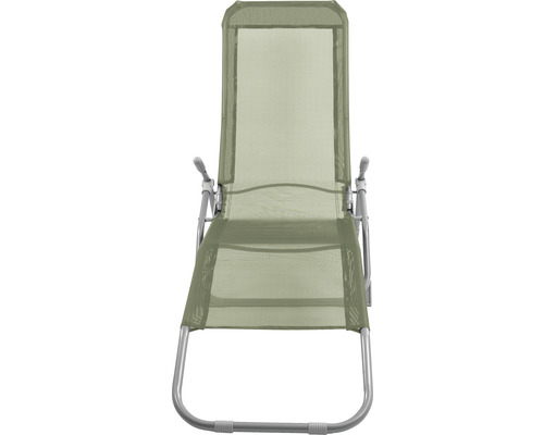 Verstelbare tuinligstoel met metalen frame en stoffen bekleding