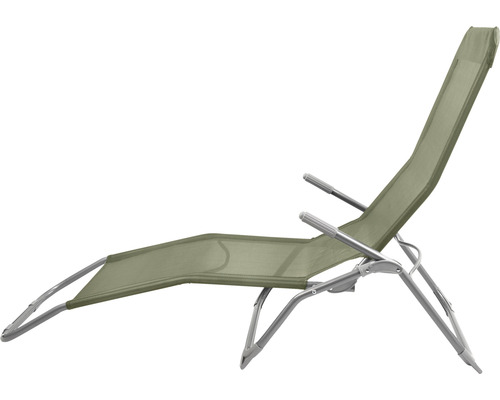 Tuinligstoel met verstelbare rugleuning en armleuningen