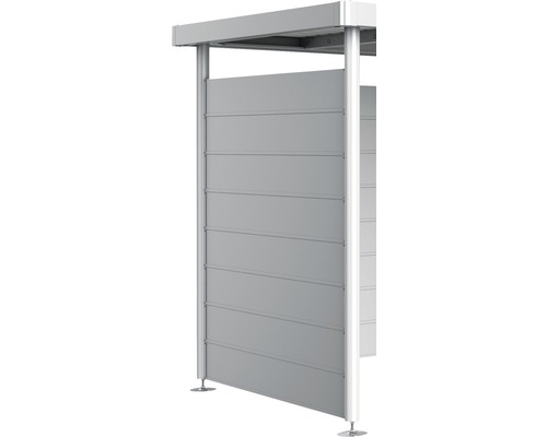 BIOHORT Zijwand tbv dakaanbouw berging HighLine H2 zilver metallic 157x2,5x181 cm