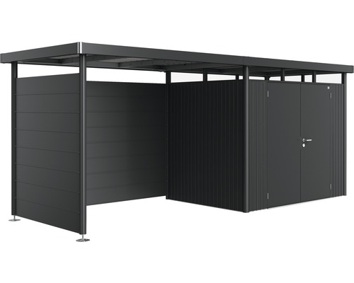 Tuinhuis met dubbele deur en open schuilplaats