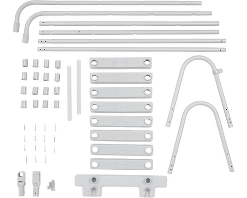 Onderdelen van een douchegordijnroede