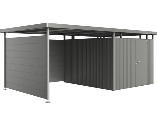 Overdekte fietsenstalling met deur voor opslag