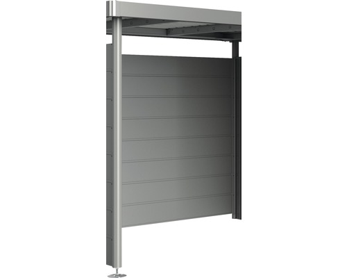 BIOHORT Achterwand tbv dakaanbouw berging HighLine H2-H5 kwartsgrijs metallic 266x4x181 cm