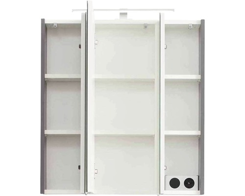 Open spiegelkast met planken