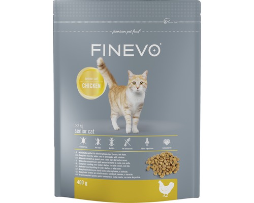 FINEVO Kattenvoer droog Senior kip 0,4 kg-0