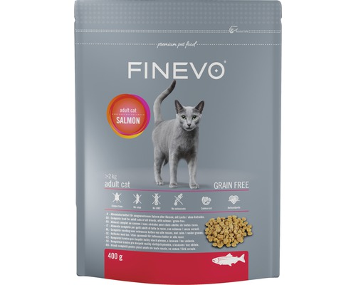 FINEVO Kattenvoer droog Adult zalm graanvrij 0,4 kg