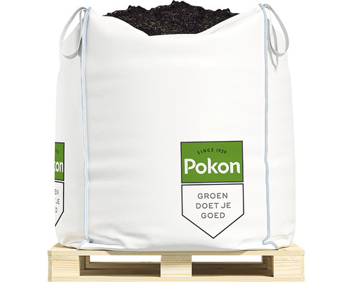 POKON Potgrond bigbag universeel RHP 1½ M³ Grote verpakking potgrond op een pallet met Pokon logo