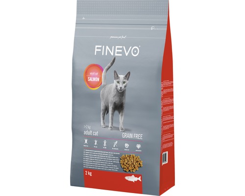 FINEVO Kattenvoer droog Adult zalm graanvrij 2 kg