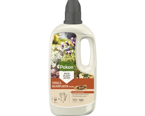 POKON Bio Terras & Balkon Planten voeding 1l Pokon vloeibare meststof voor terras- en balkonplanten