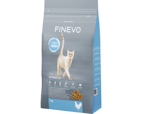 FINEVO Kattenvoer droog Sterilised kip 2 kg Finevo kattenvoer voor gesteriliseerde katten met kip in verpakking van 2 kg