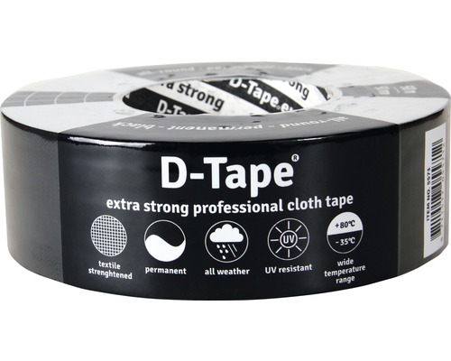 D-TAPE Permanent duct tape zwart 50 m x 50 mm