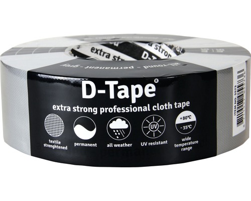 D-TAPE Permanent duct tape grijs 50 m x 50 mm