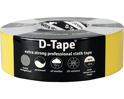 D-TAPE Permanent duct tape geel 50 m x 50 mm