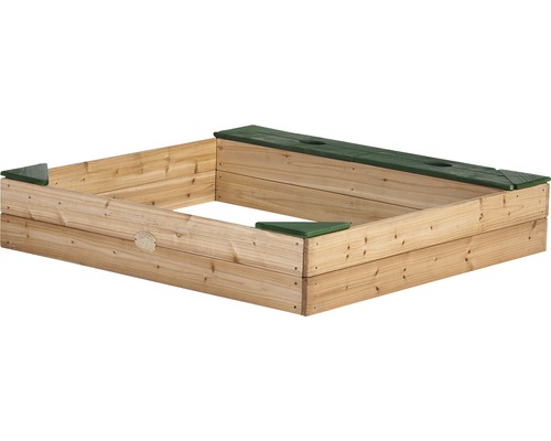 Vierkante zandbak van hout met afdekking