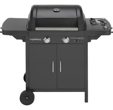 CampinGaz gasbarbecue met twee branders, zijtafel en onderkast
