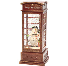 Sneeuwbol met sneeuwpop in telefooncelontwerp