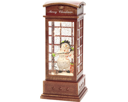 Sneeuwbol met sneeuwpop in telefooncelontwerp