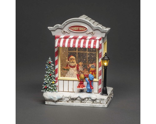 Kerstdecoratie: snoepwinkel met kerstman en kinderen