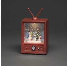 Decoratieve sneeuwbol met sneeuwmanmotief in televisievorm