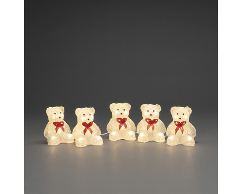 KONSTSMIDE Kerstverlichting LED lichtsnoer 5 beren 40 lampjes warmwit 5 m Lichtsnoer met vijf teddyberen voor kerstdecoratie