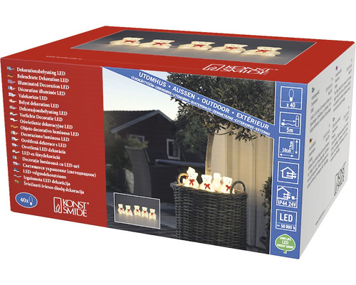 Verpakking van een LED decoratie met teddyberen voor buiten