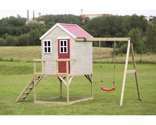 Dobar® Houten Kinderspeelhuis Rood - Ruim Speelhuis Voor In De Tuin Met Ramen En Deuren, 115 X 102 X 125 Cm