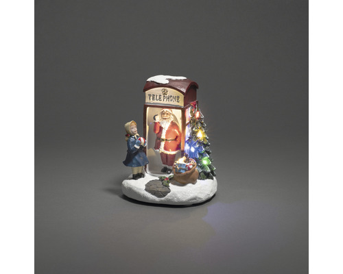 KONSTSMIDE Kerstverlichting LED telefooncel met kerstman en kind neutraalwit Decoratieve kerstscène met telefooncel, kerstman en meisje