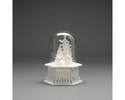 Decoratieve sneeuwbol met bosmotief en verlichting voor de kerstperiode